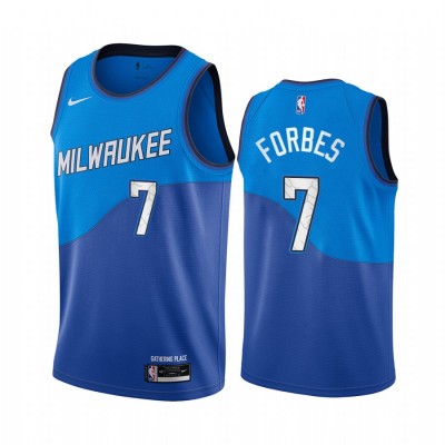 Nike Milwaukee Bucks #7 Bryn Forbes Blue Youth NBA Swingman 2020-21 City Edition Jersey
